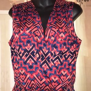 NWOT ANN KLEIN SLEEVELESS PRINT DRESS